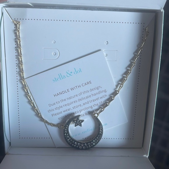 Stella & Dot Pave Crescent Necklace - Picture 1 of 7